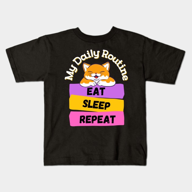 My Daily Routine Kids T-Shirt by Introvert Home 